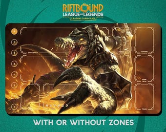 Renekton Playmat Stitched Edges - Riftbound Trading Card Game - 24" x 14" inches (600 x 350 mm)
