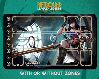 Caitlyn Playmat Stitched Edges - Riftbound Trading Card Game - 24" x 14" inches (600 x 350 mm)