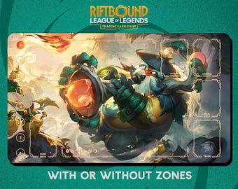 Bard Shan Hai Scrolls Playmat Stitched Edges - Riftbound Trading Card Game - 24" x 14" inches (600 x 350 mm)