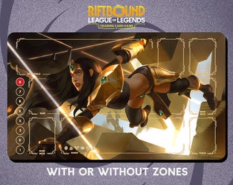 Runeterra Sivir Playmat Stitched Edges - Riftbound Trading Card Game - 24" x 14" inches (600 x 350 mm)