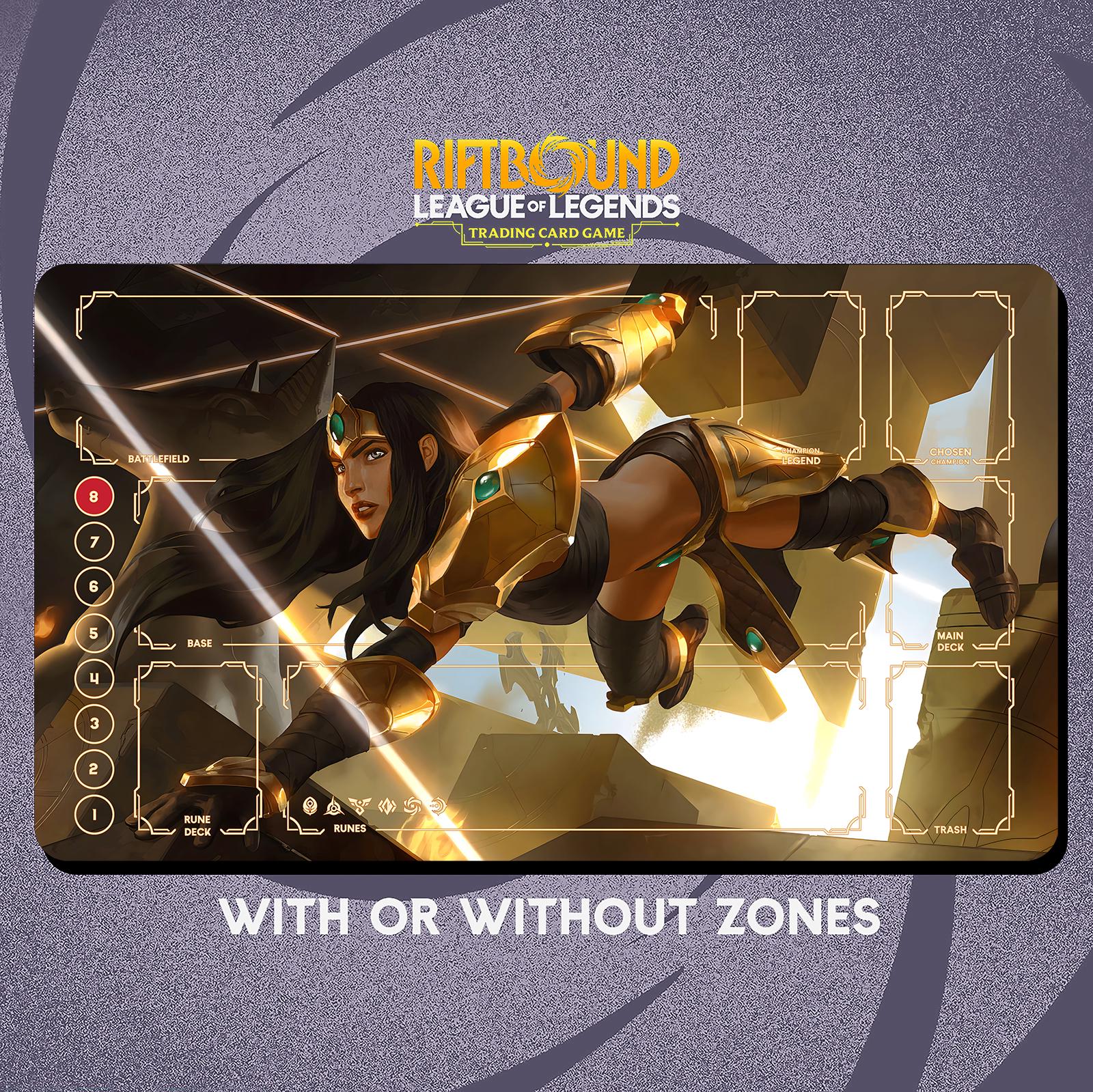 Runeterra Sivir Playmat Stitched Edges - Riftbound Trading Card
