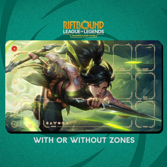 Akali Playmat Stitched Edges - Riftbound Trading Card Game - 24