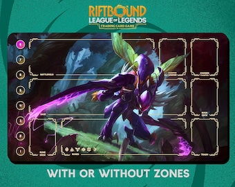 Tappetino da gioco Khazix con bordi cuciti - Gioco di carte collezionabili Riftbound - 600 x 350 mm (24" x 14")