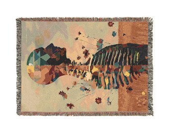 Skeleton Flower Woven Blanket: Gothic Floral Throw, Halloween Decor