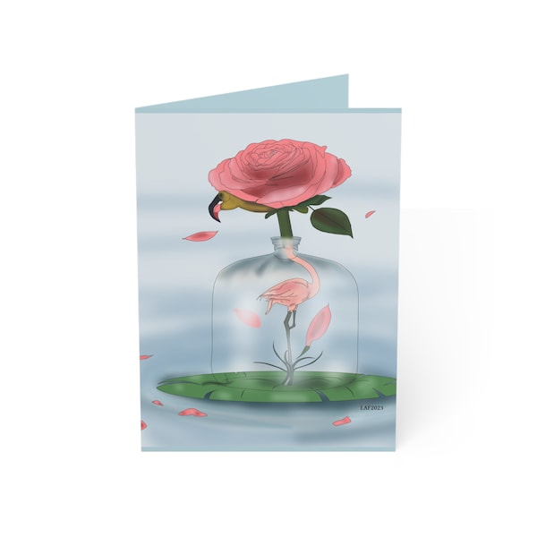 Whimsical Flamingo Greeting Cards