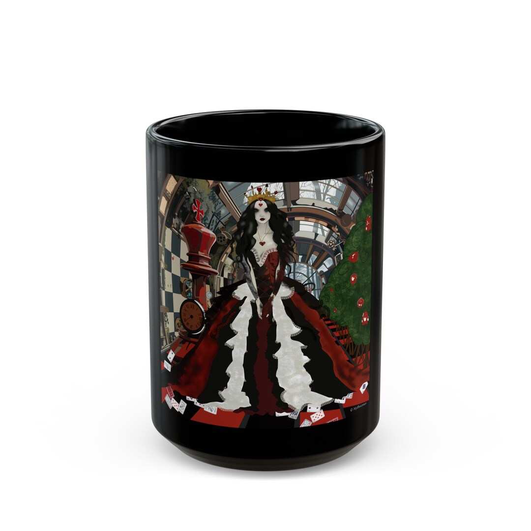 Steampunk Queen of Hearts Black Mug - Etsy