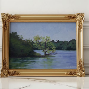 Spring Lake Landscape | Oil Painting Print | Fine Art Giclee Print