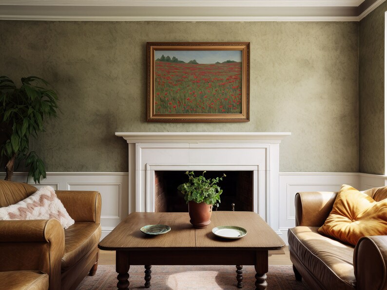Red Poppies Flower Field Art Print - Original Oil Painting Giclee ...
