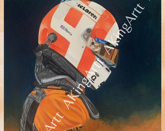 Lando Norris Monaco 2023 Print of Handpainted Artwork, Lando Norris Art, McLaren Art, Formula 1 Art, F1 Art