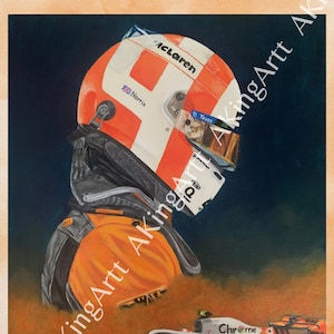Lando Norris Monaco 2023 Print of Handpainted Artwork, Lando Norris Art, McLaren Art, Formula 1 Art, F1 Art