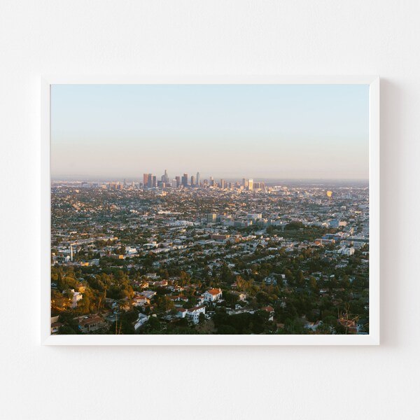 Colorful Sunset City Print, Photo Wall Art, Los Angeles, California Photo