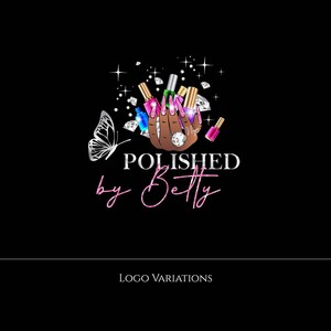 Nail Studio Logo Design, Modern Nail Art Branding for Salons, Cartoon Nail Logo, Elegant Manicure and Pedicure Icon