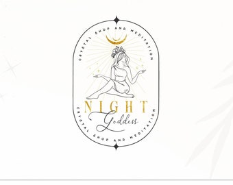 Spirituelles Logo - Heilungs Logo - Mystisches Logo - Mond Logo - Himmlisches Kosmisches Logo - Göttliches Göttin Logo - Ganzheitliches Logo