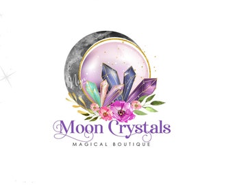 Spiritual Logo - Healing Logo - Mystical Logo - Moon Logo - Celestial Cosmic Logo - Divine Goddess Logo - Holistic Logo