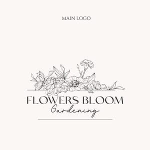 Logo botanico, logo per fiori biologici, logo floreale, logo per fotografia, logo per fiori bohémien, marchio biologico