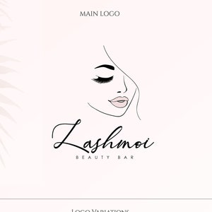 Face Logo Design, Eyelash logo, Beauty Logo, Face Line Logo, Cosmetics Logo, Coaching Logo Design