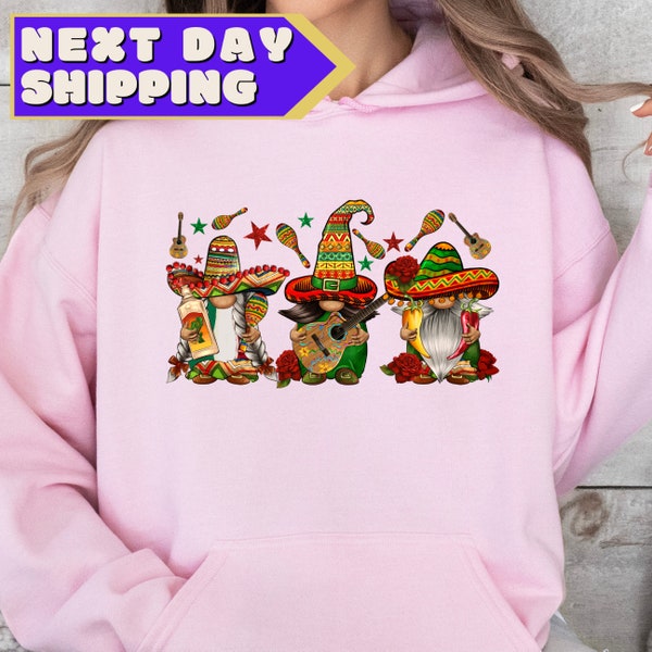 Mexican Gnomes Sweatshirt, Happy Cinco De Mayo, Mexican T-Shirt, Fiesta Hoodie, Mexican Friends Sweater, Down To Fiesta Tee, Festival Sweat