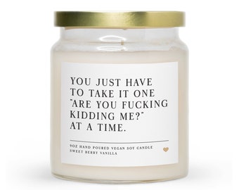 You Just Have To Take It One Are You Fucking Kidding Me At A Time | Scented Jar Candle | Best Friend Gift | Birthday Gift | Funny Candle