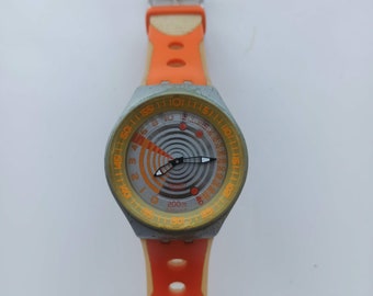 Reloj de pulsera Swatch Scuba Diver gambas freschi sugm101 probado y funcionando en condiciones usadas