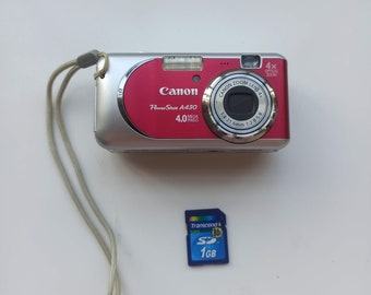 Canon powershot A430 rose état neuf avec carte mémoire 1 Go 4.0mp incroyable appareil photo numérique début des années 2000