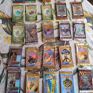 24 paquetes de refuerzo vacíos MTG, Urza Saga, Visions, 5.a edición, Exodus y más