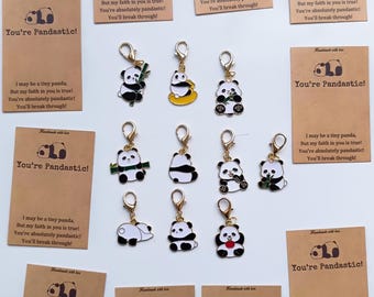 Panda-Anhänger aus Emaille für Schmuckherstellung, niedlicher Tier-Reißverschlussanhänger, Kawaii-Panda-Anhänger für Armbänder und Schlüsselanhänger, kleine Geschenke für Panda-Liebhaber