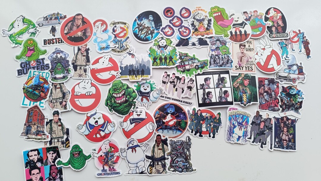 Ghostbusters Sticker Pack - Set of 5 Random Retro Movie Decals - Slimer ...
