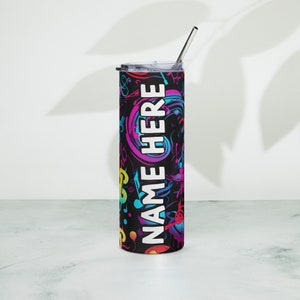 Personalized Graffiti Tumbler, Custom Name Urban Cup, Street Art Lover Drinkware, Spray Paint Tumbler, Graffiti Present With Name, Mural Art
