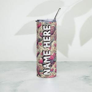 Personalized Graffiti Tumbler, Custom Name Urban Cup, Street Art Lover Drinkware, Spray Paint Tumbler, Graffiti Present With Name, Mural Art