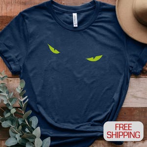 Cat Eyes T-shirt, Halloween Cat T Shirt, Cat Lover Tee, Spooky Cat Shirt, Animal Joke Tee Shirt, Cat Enthusiast Apparel, Cat Mom Tee Shirt