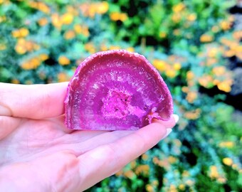 Kleine Rosa Achat Geode Kristall Geschenk Aus Brasilien 86g