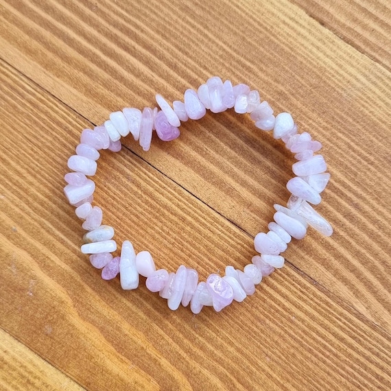 Kunzite Gemstone Crystal Chip Bracelet