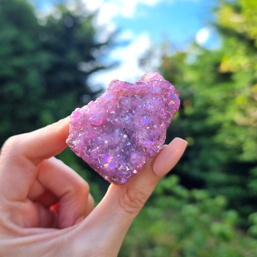 Amethyst Pink Aura Crystal Cluster 92g Etsy amethyst-pink-aura-crystal-cluster-92g-etsy