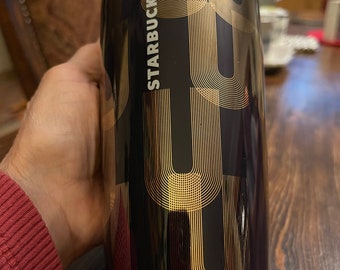 Vaso térmico de viaje Starbucks 2020, diseño Art Déco Siren morado con detalles dorados, 355 ml (12 oz).