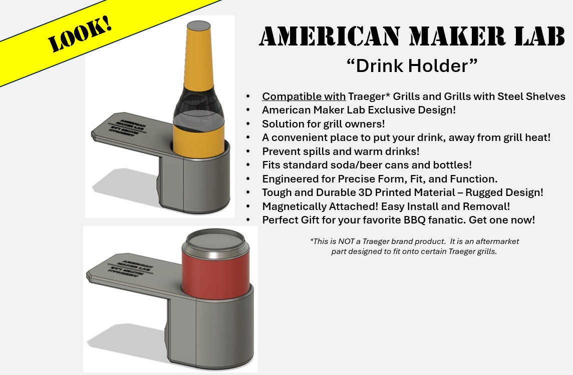 Magnetic Drink Holder for Grill | BBQ Beverage Holder | Outdoor Drink Accessory
