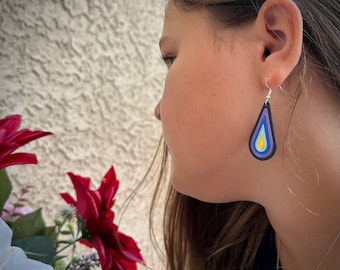 Handmade Teardrop Earrings – Lightweight Dangle Jewelry, “Desert Rain” Design, USA Made