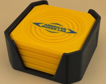 Personalized Drink Coasters with Holder