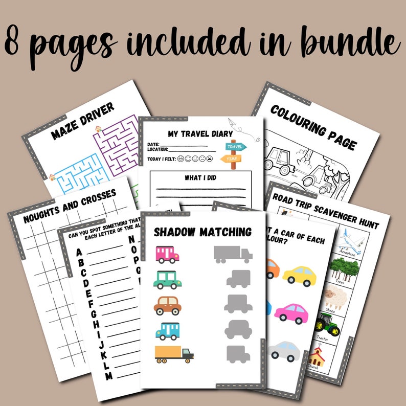 Printable Road Trip Activity Pack - Etsy