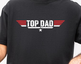 Top Dad T-Shirt | Vintage pilot wings, star emblem