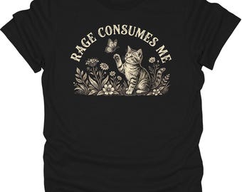 Rage Consumes Me Cat Vintage Kitten Graphic, Funny Cat Lover T-Shirt