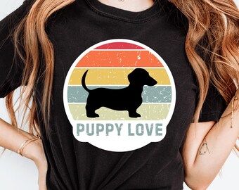 Dachsund Puppy Love Tee, Comfort Colors 1717