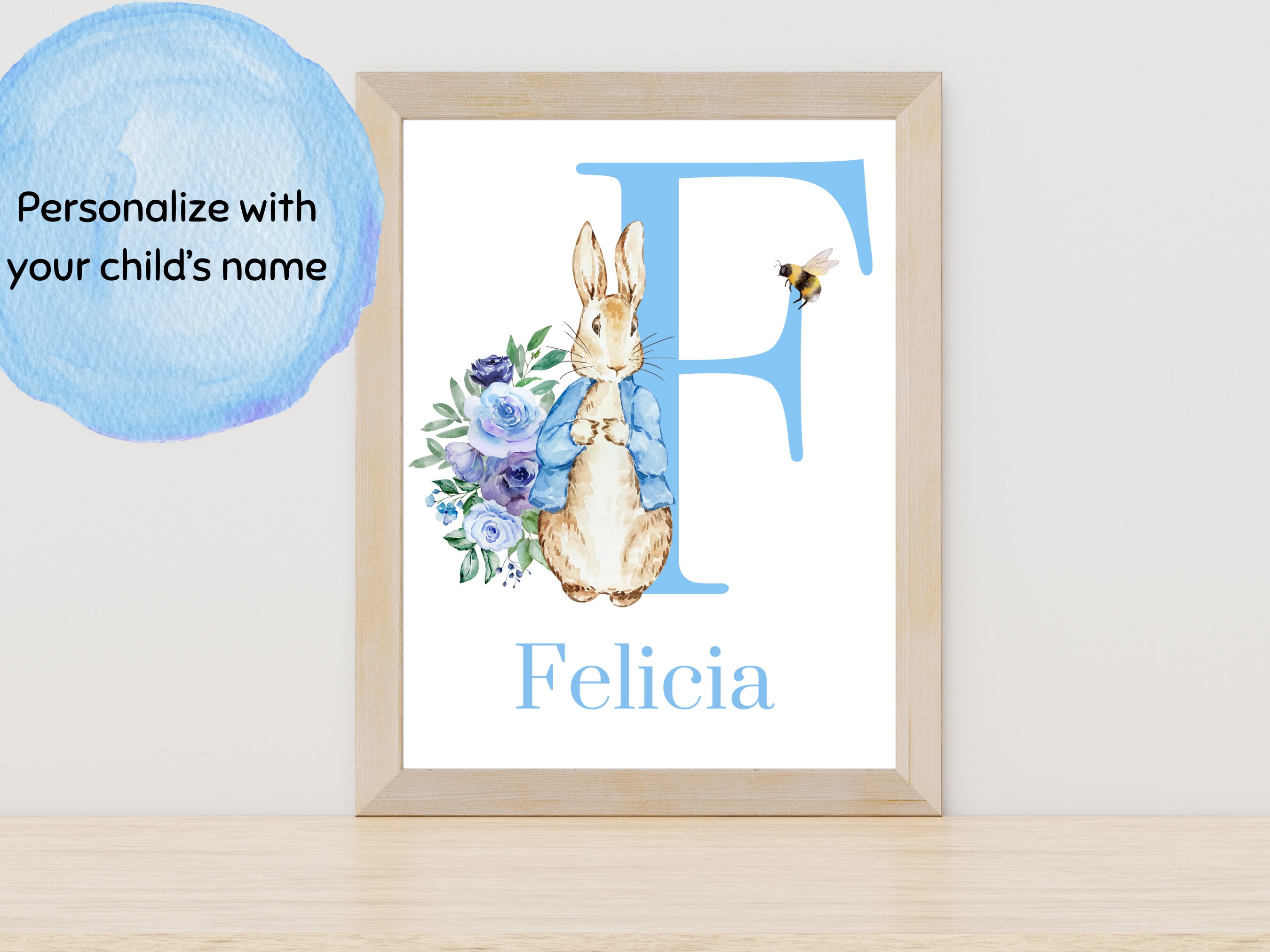 Peter Rabbit Nursery Print, Personalized Beatrix Potter Prints, Set of ...