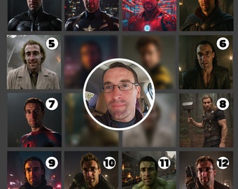 Custom Superhero Portrait, Custom Photo Design, AI Artwork (Digital Download, 2 photos per order)