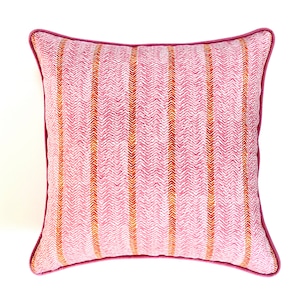Ferran, Cabana Stripe Hand Block Printed Pillow Cover