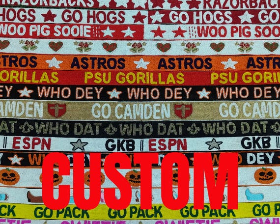 Custom personalize Handmade Embroidery Beaded  purse  straps for Game Day Crossbody Handbag Replacement College Stadium Bag School