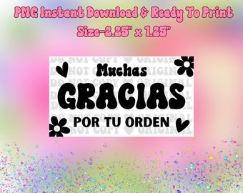 Muchas Gracias Por Tu Orden Stickers Thermal Stickers Thermal Designs Small Business Packaging Stickers Spanish Stickers