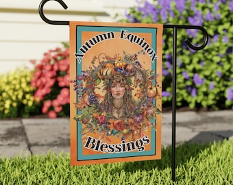 Autumn Equinox Garden Flag, Mabon Blessings Fall Decor