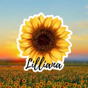 Personalized Sunflower Sticker Die-Cut Floral Design Customized Die Cut Sunflower for Journal Stanley Water Bottle Sticker Flower Decoration