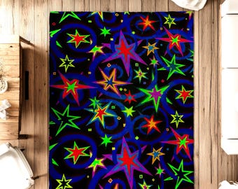 Arcade rug, liminal space rug, star rug, arcade carpet, arcade area rug, dreamcore rug, retro arcade rug, arcade decor, gaming room decor