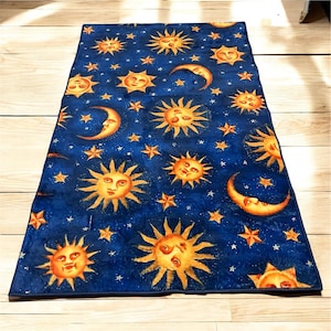 Whimsigoth sun and moon Rug Decor, 90s Celestial Decor, Crescent Moon, Whimsigoth, Home Decor, Vintage Style. witch decor, vintage style